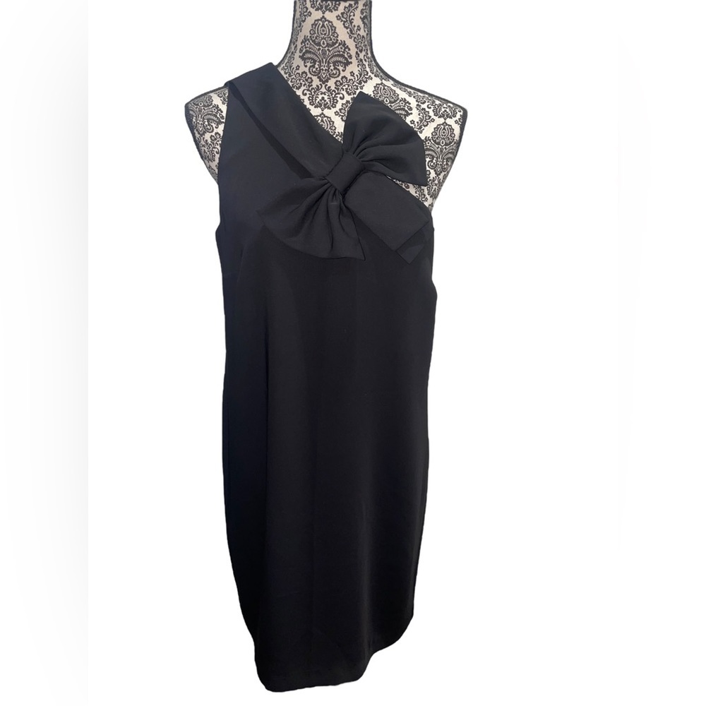Cece one shoulder black Cocktail dress with bow feature. Size 10. EUC. - Picture 1 of 5